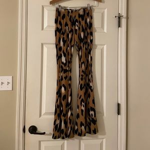 Peach Love Bellbottom Cheetah Pants